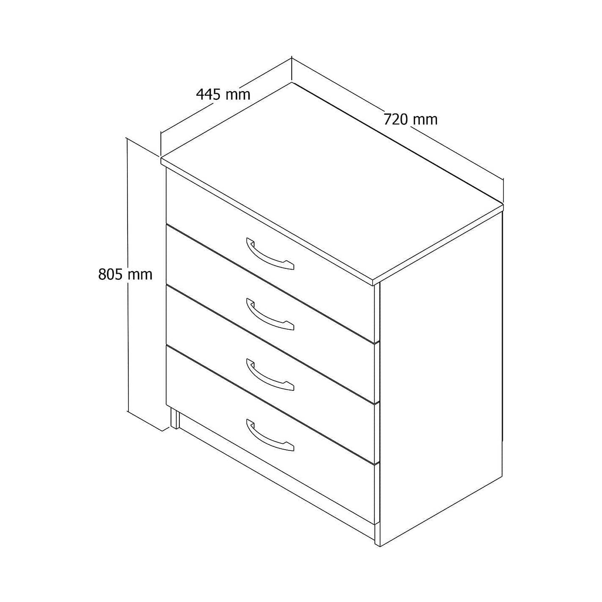 Comoda 616TNM1505, alb, PAL melaminat, 72x45x81 cm
