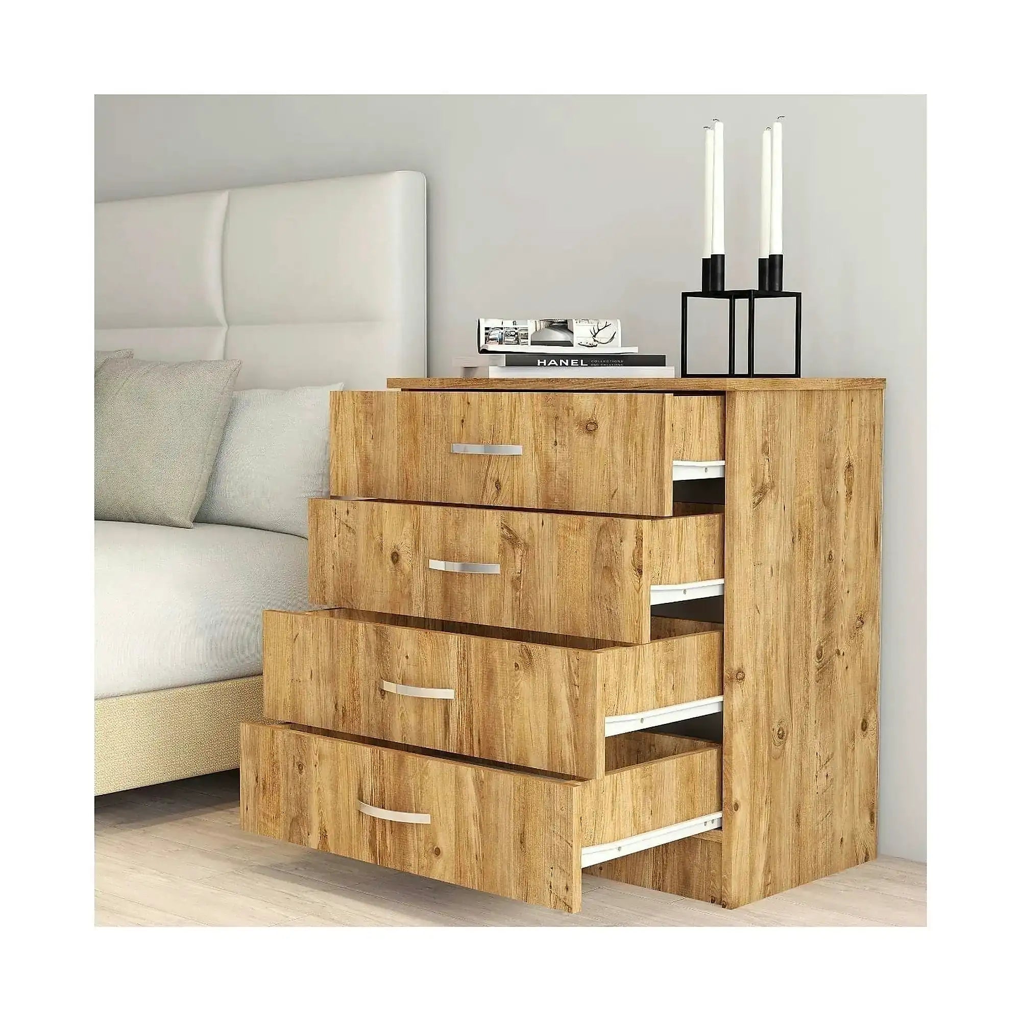 Comoda 616TNM1506, stejar, PAL melaminat, 72x45x81 cm