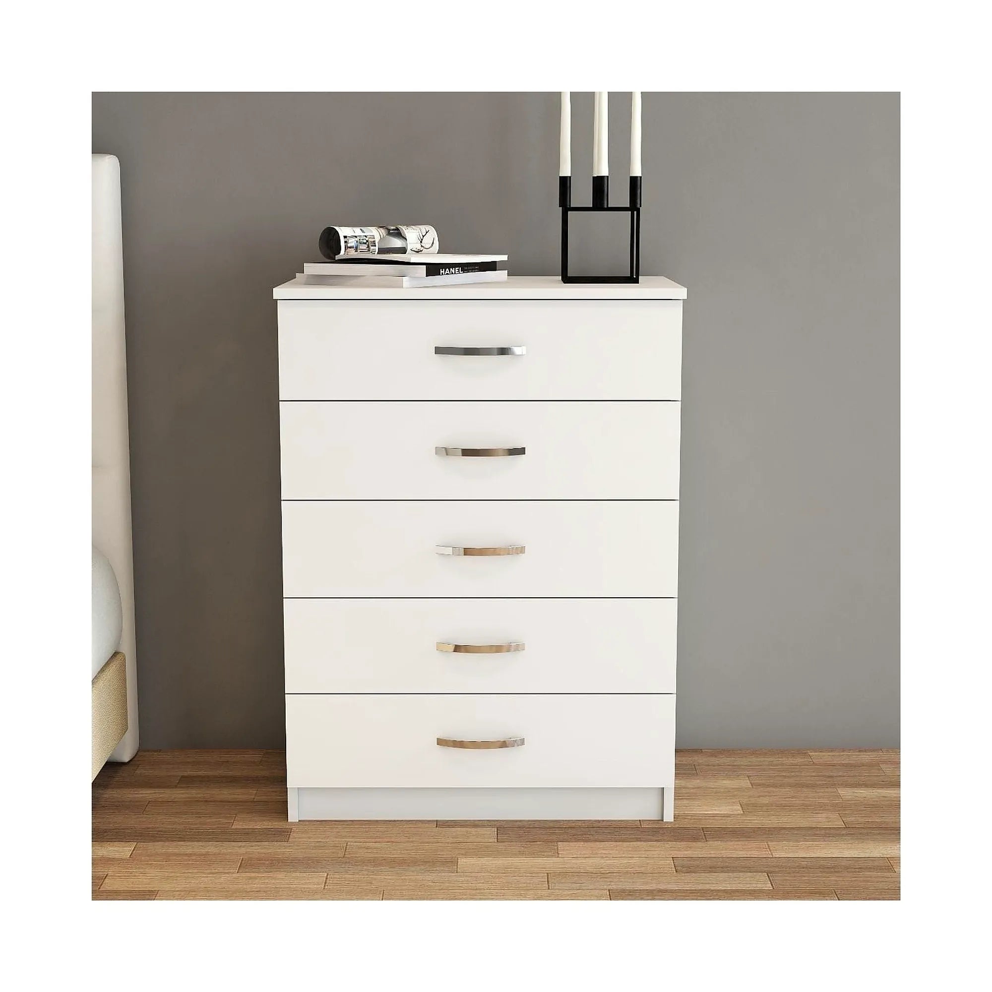 Comoda 616TNM1507, alb, PAL melaminat, 72x45x98 cm