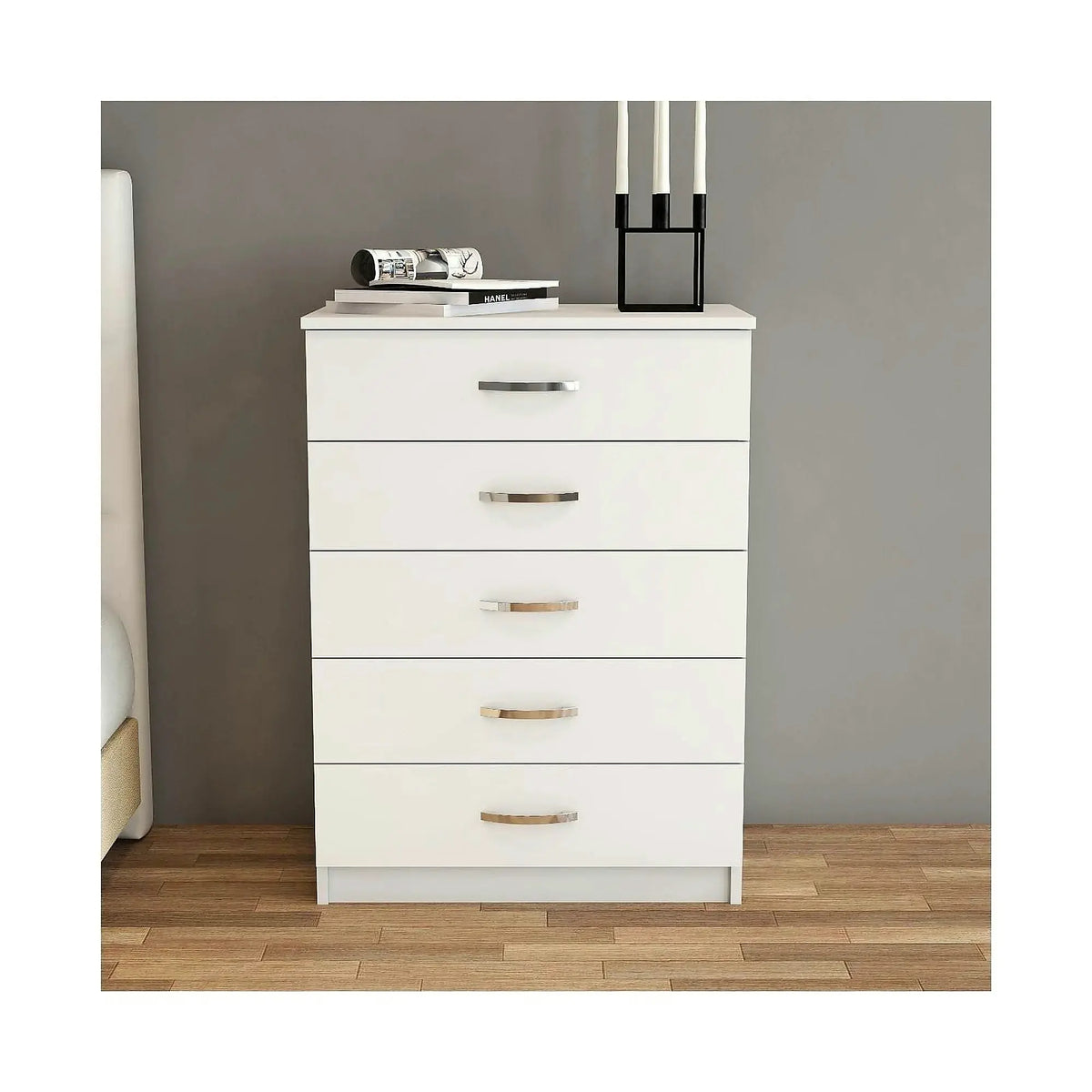 Comoda 616TNM1507, alb, PAL melaminat, 72x45x98 cm