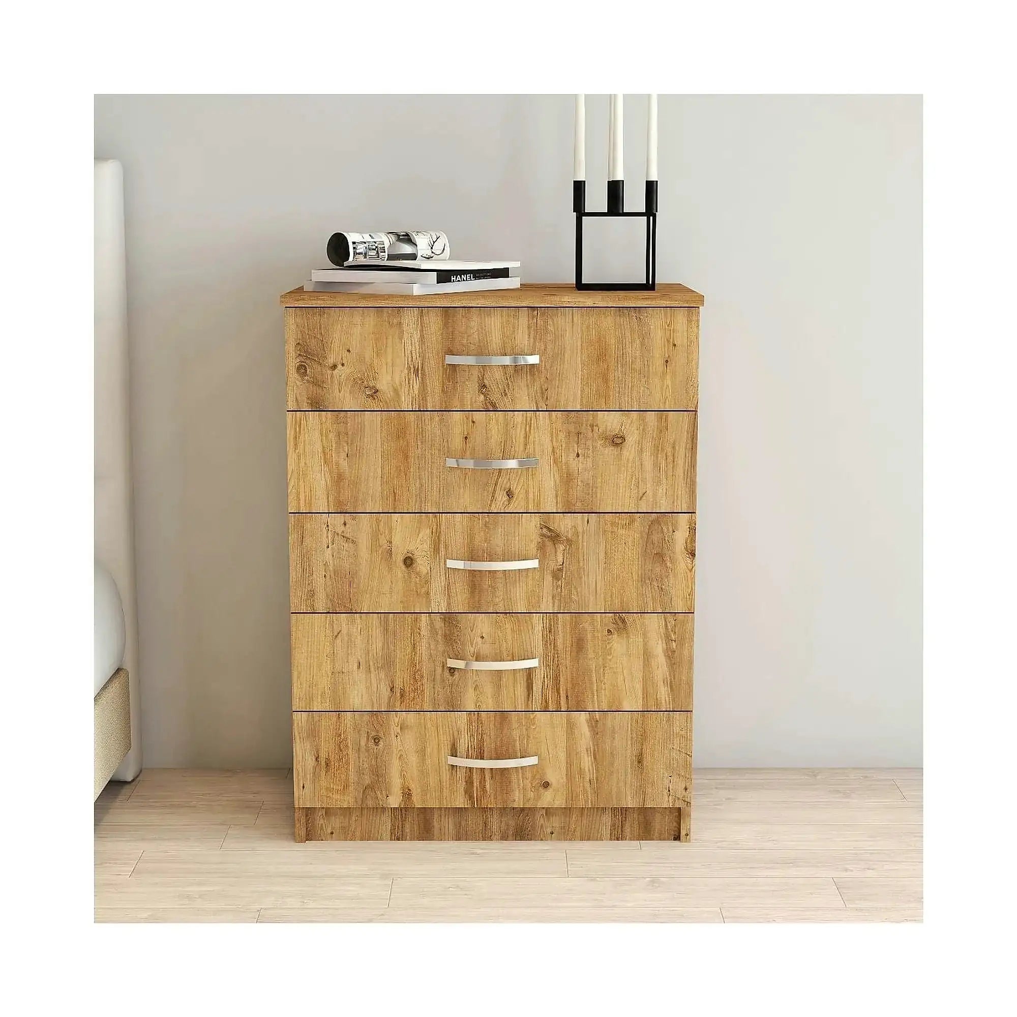 Comoda 616TNM1508, stejar, PAL melaminat, 72x45x98 cm