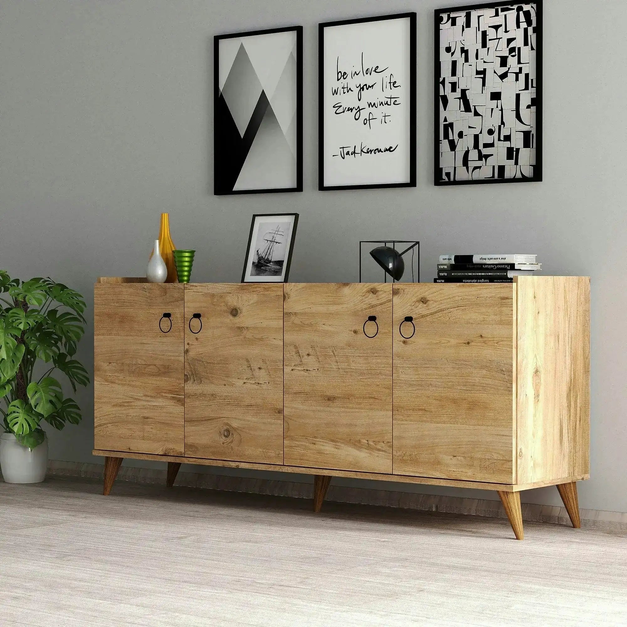 Comoda 616TNM1602, stejar, PAL melaminat, 180x45x79 cm