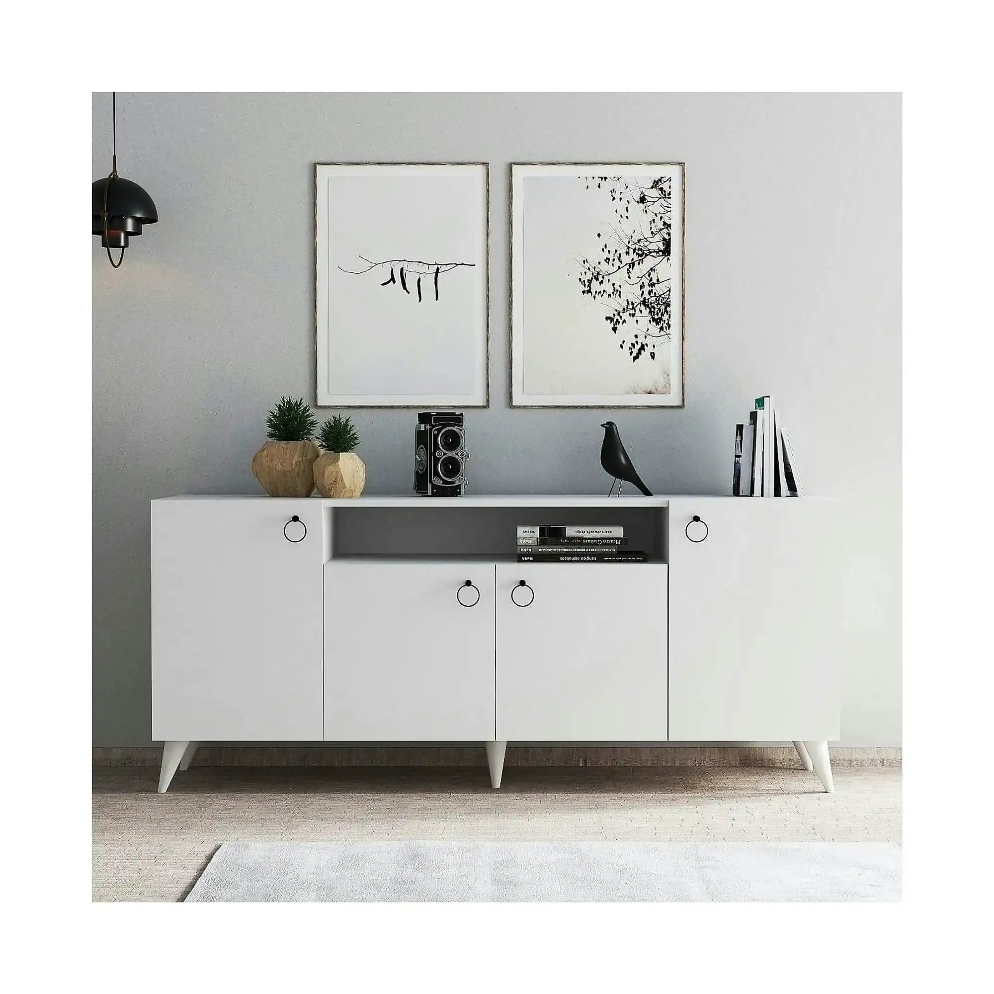 Comoda 616TNM1604, alb, PAL melaminat, 180x45x79 cm