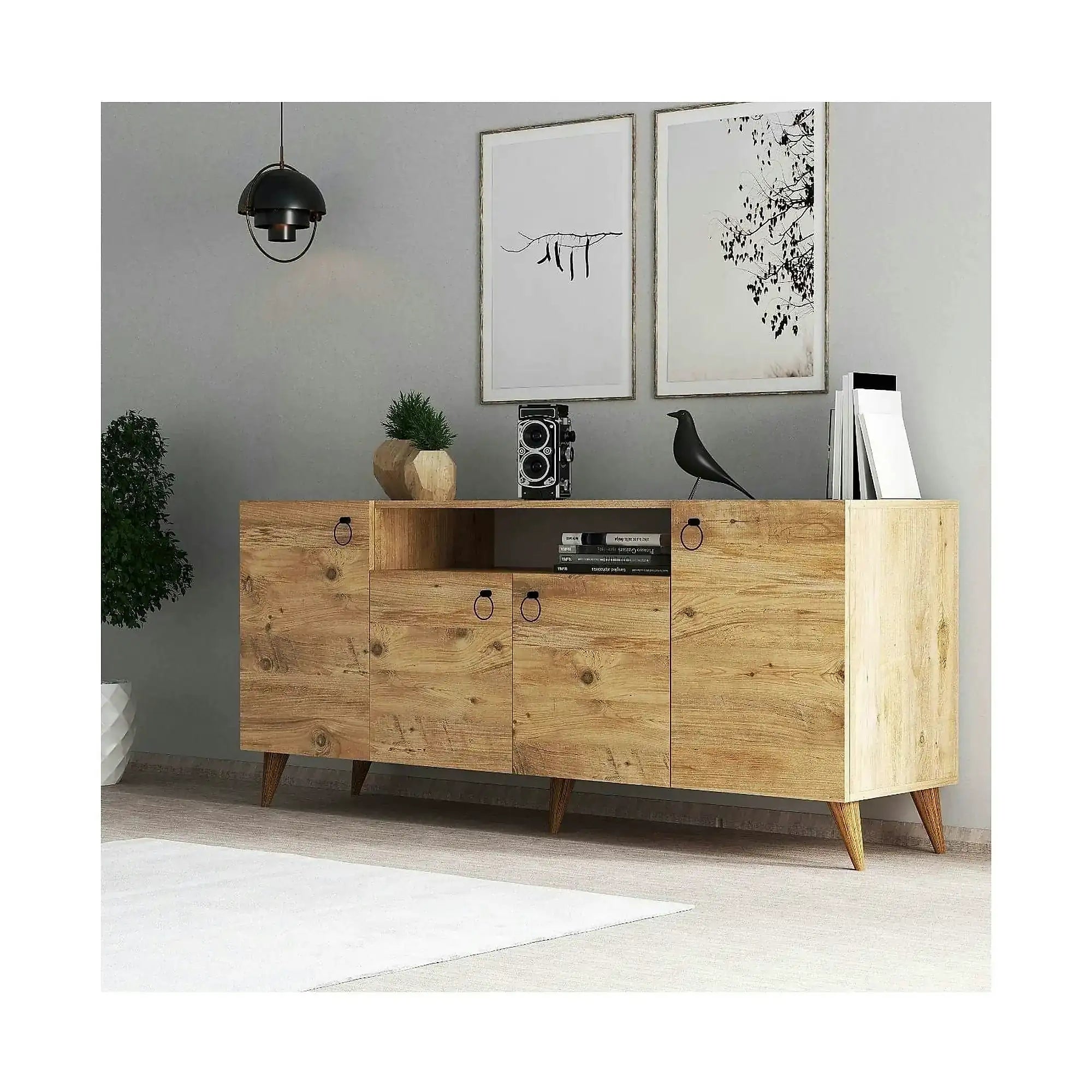 Comoda 616TNM1605, stejar, PAL melaminat, 180x45x79 cm