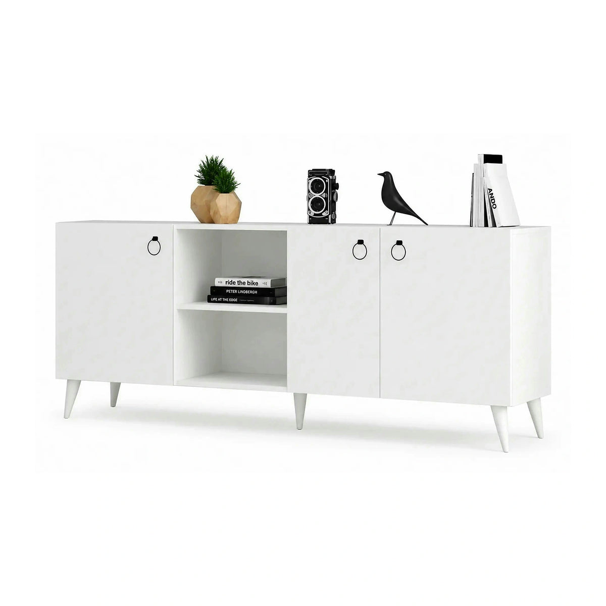 Comoda 616TNM1607, alb, PAL melaminat, 180x45x79 cm