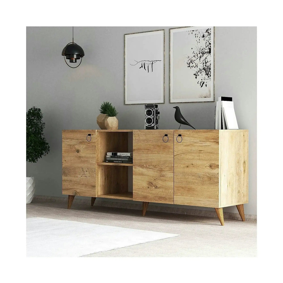 Comoda 616TNM1608, stejar, PAL melaminat, 180x45x79 cm