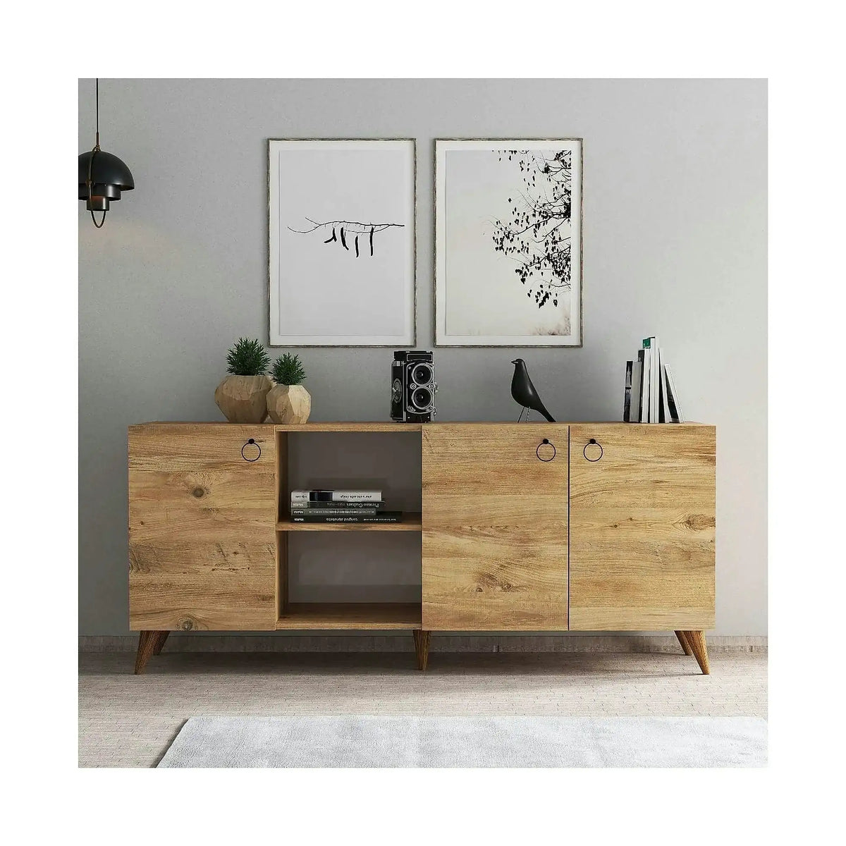Comoda 616TNM1608, stejar, PAL melaminat, 180x45x79 cm