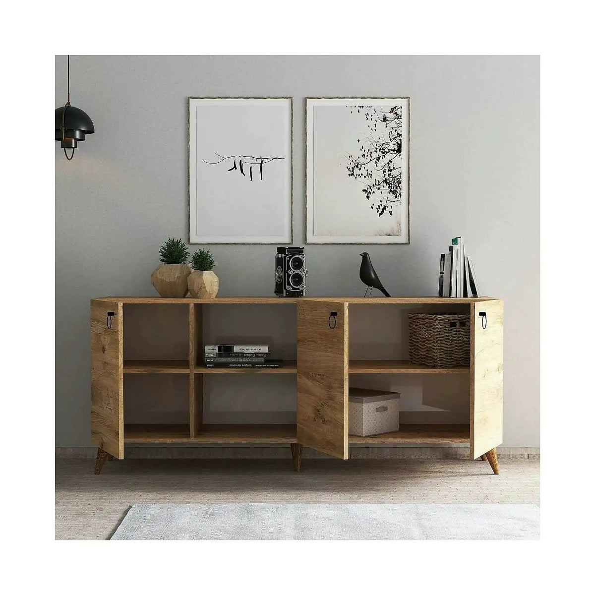 Comoda 616TNM1608, stejar, PAL melaminat, 180x45x79 cm