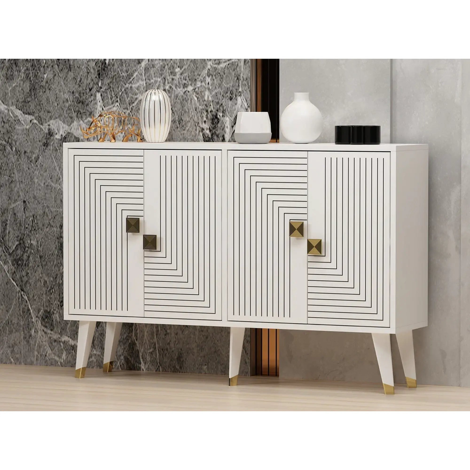 Comoda AHART, alb, PAL melaminat, 120x30x80 cm