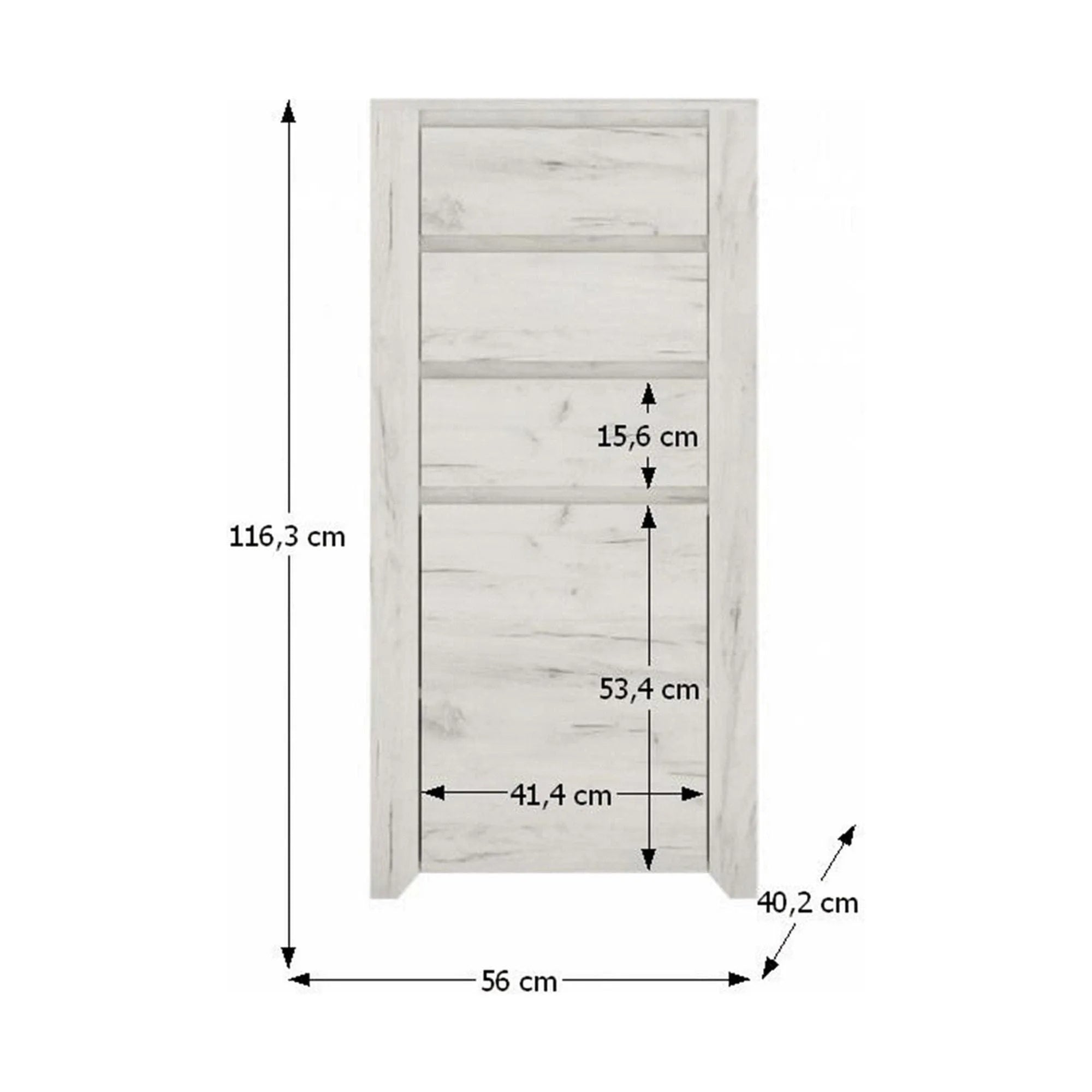 Comoda ANGEL TIP 35, alb, PAL melaminat, 56x40x116 cm