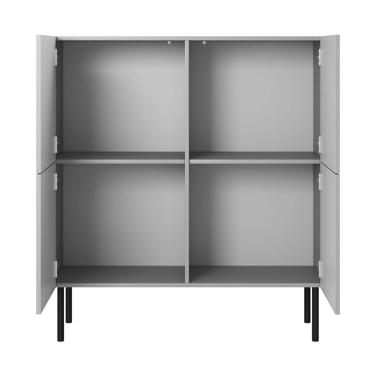 Comoda ASENSIO, gri mat/negru, PAL laminat, 100x42x110 cm
