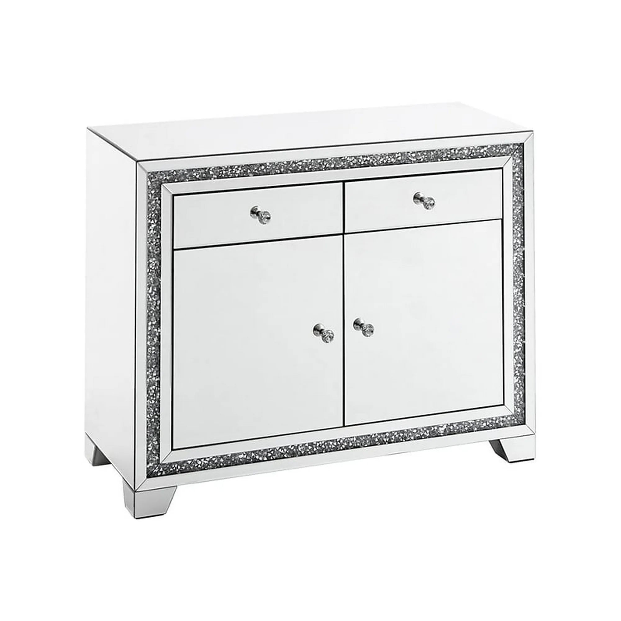 Comoda ATLANTA, alb/crom, 100x40x80 cm