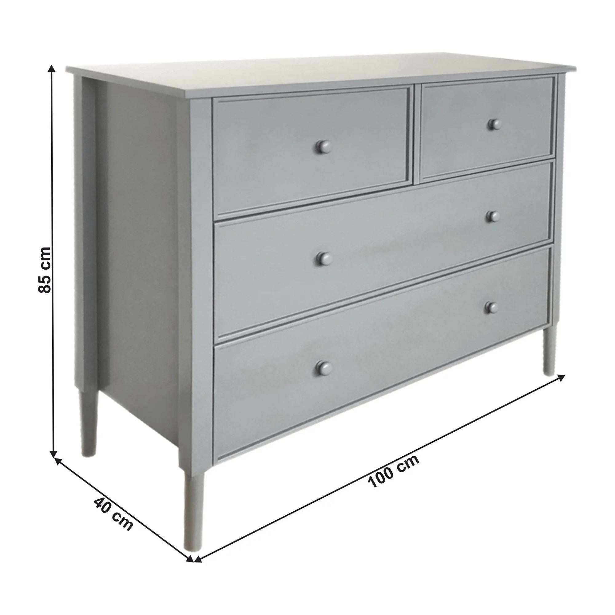 Comoda AVIELA, gri, 100x40x85 cm