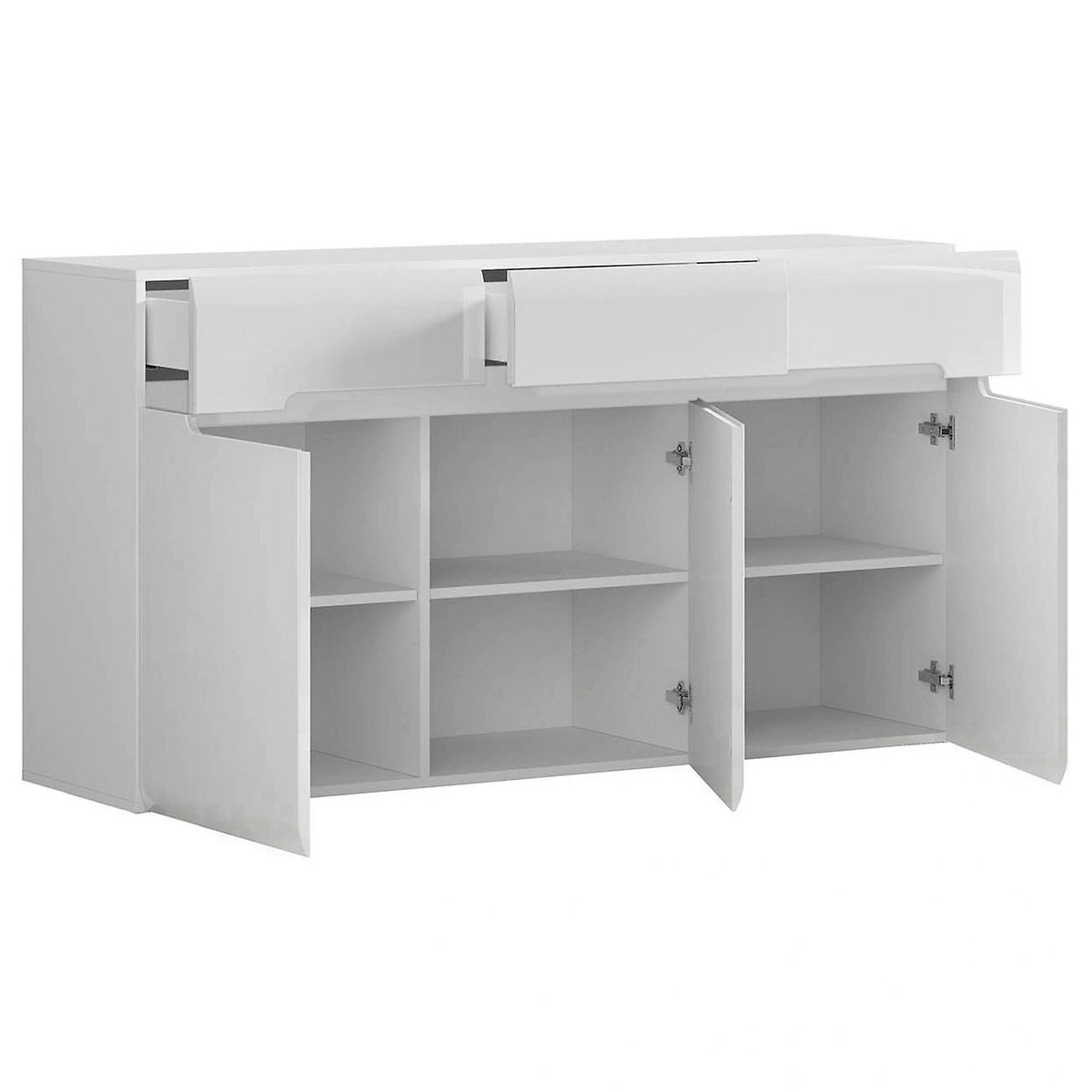Comoda AZTECA TRIO, alb, 150x41x84 cm