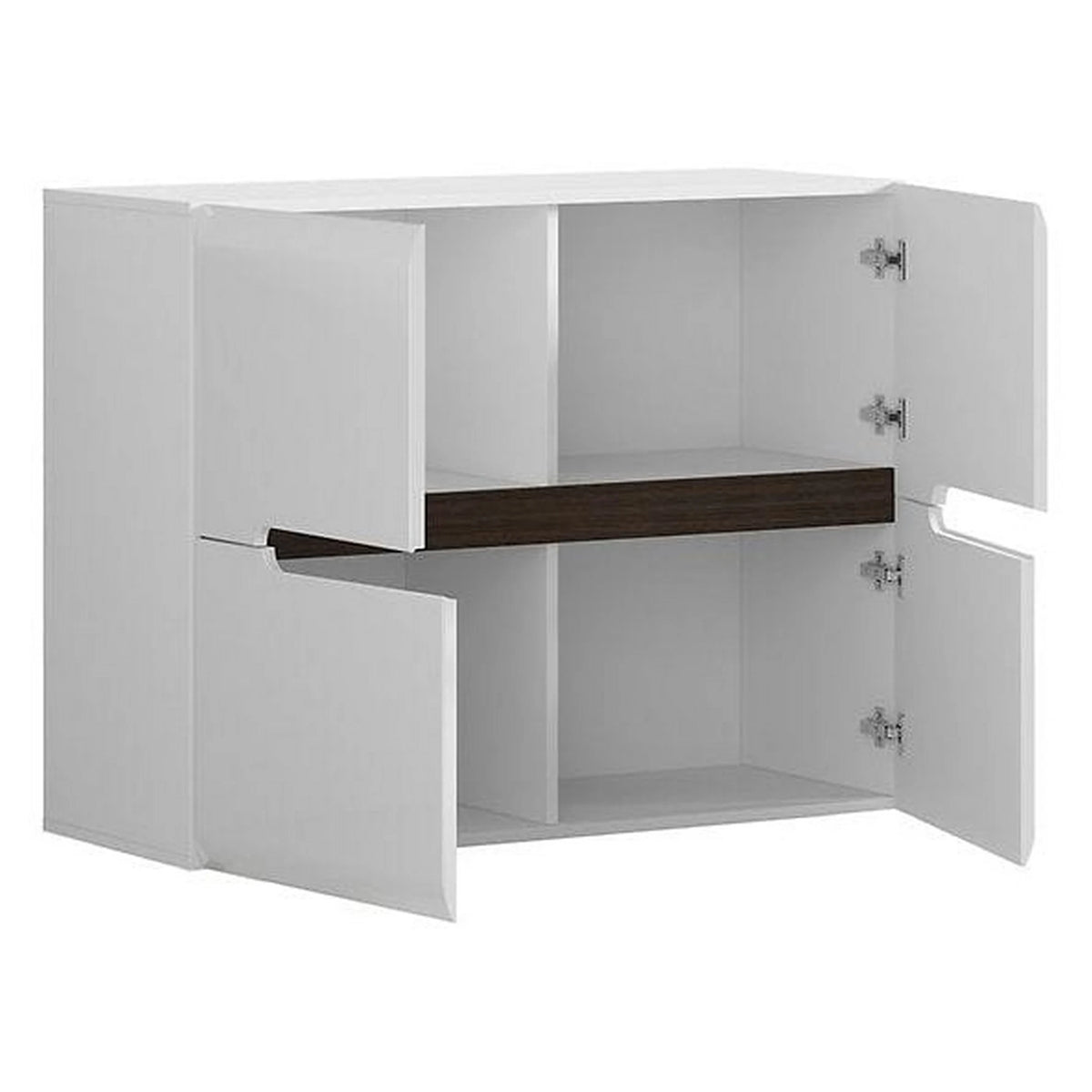 Set dormitor AZTECA TRIO, alb, pat 160x200, dulap cu 3 usi si comoda