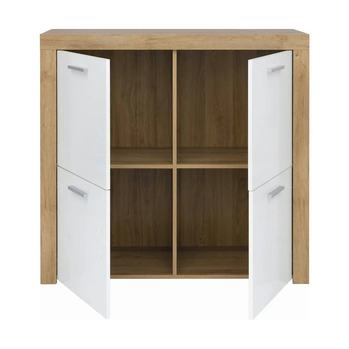 Comoda BALDER KOM4D, alb/stejar, PAL, 104x39x99 cm