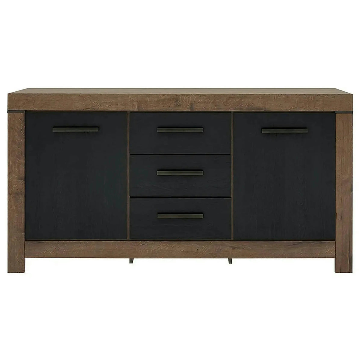 Comoda BALIN, negru/stejar, PAL, 160x45x85 cm
