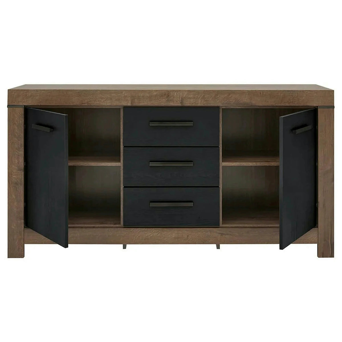 Comoda BALIN, negru/stejar, PAL, 160x45x85 cm