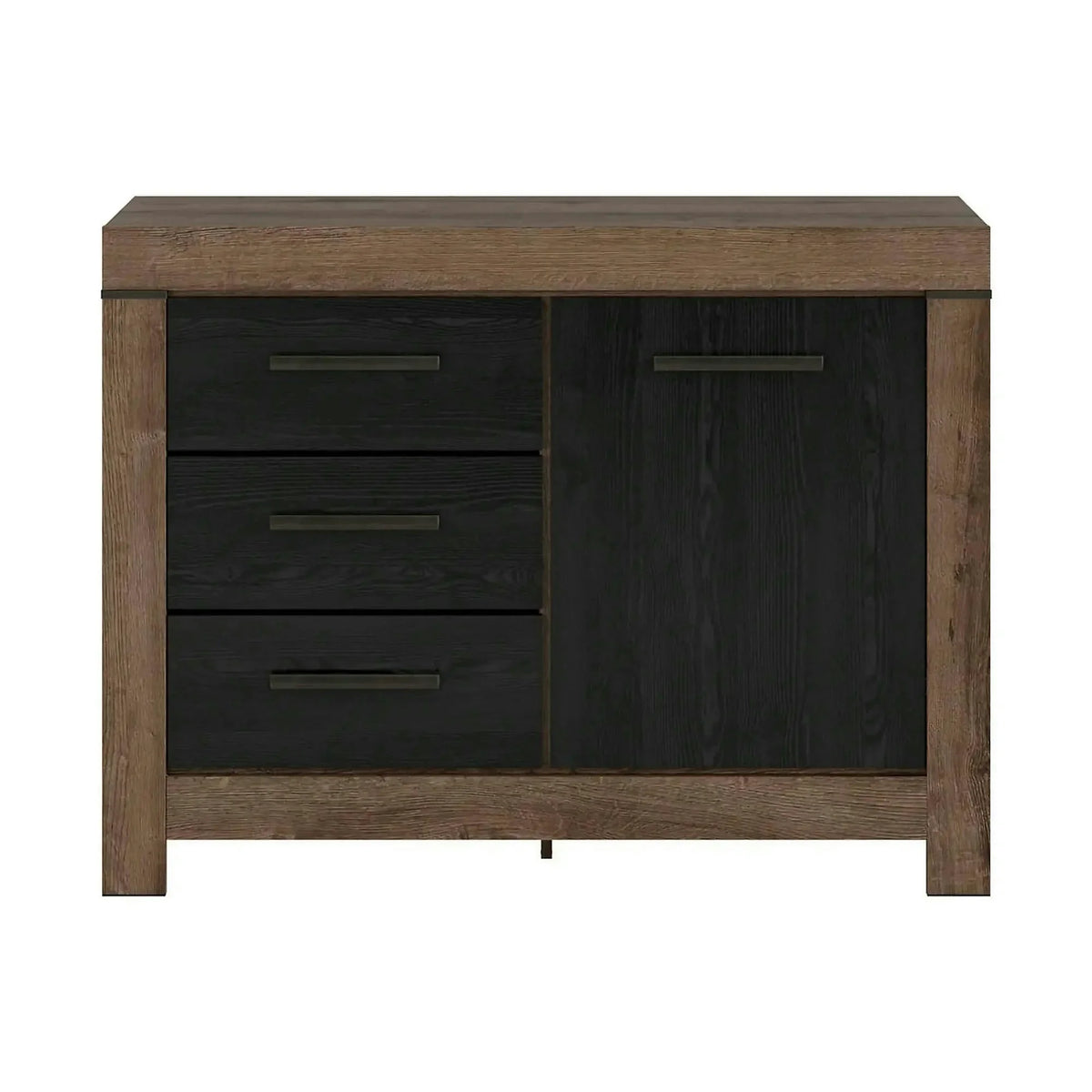 Comoda BALIN, stejar/negru, PAL, 112x45x85 cm
