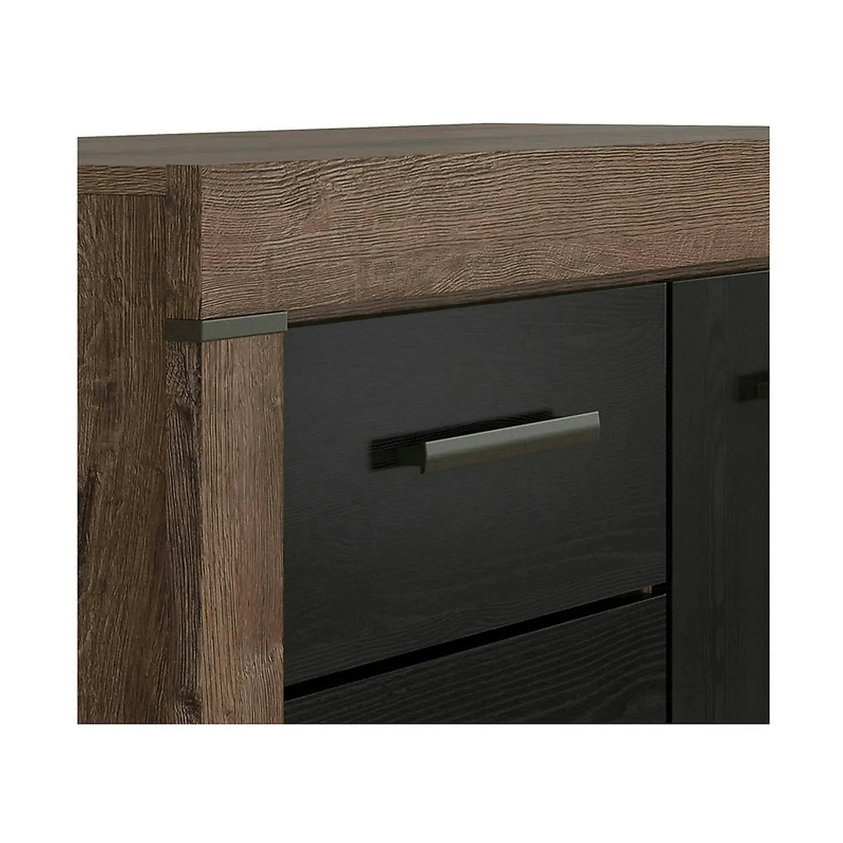 Comoda BALIN, stejar/negru, PAL, 112x45x85 cm