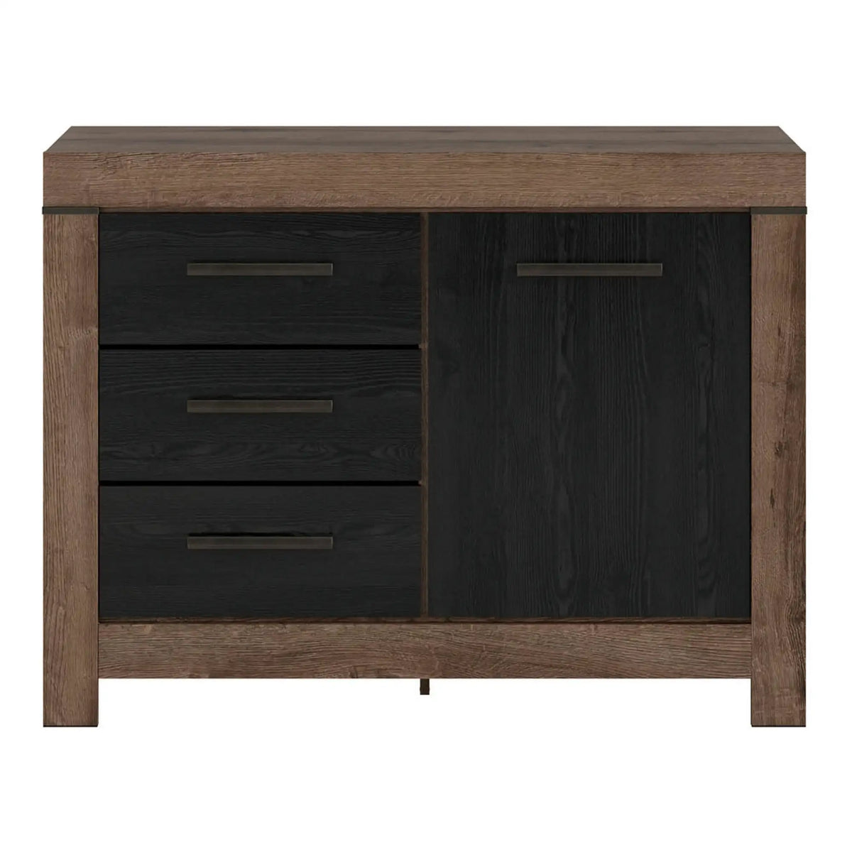 Comoda BALIN, stejar/negru, PAL, 112x45x85 cm