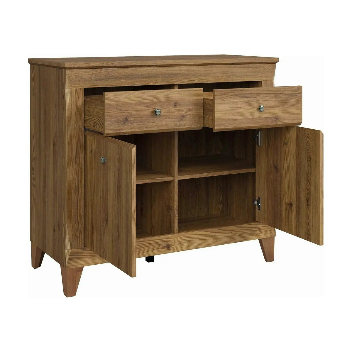 Comoda BERGEN KOM2D2S, stejar auriu, PAL, 110x47x98 cm