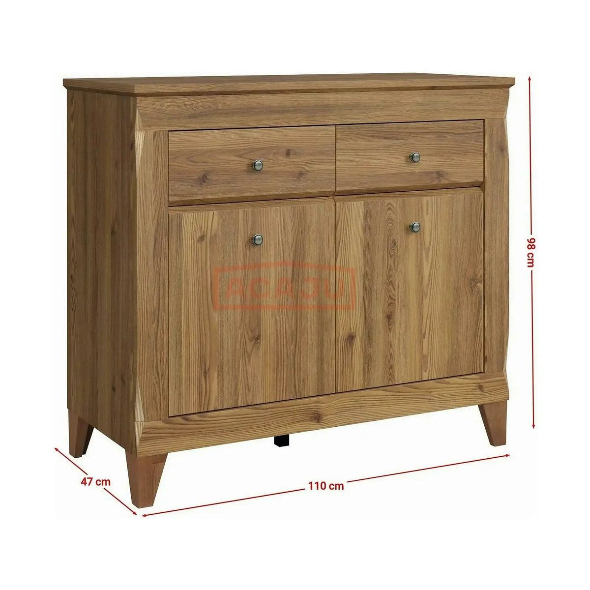 Comoda BERGEN KOM2D2S, stejar auriu, PAL, 110x47x98 cm