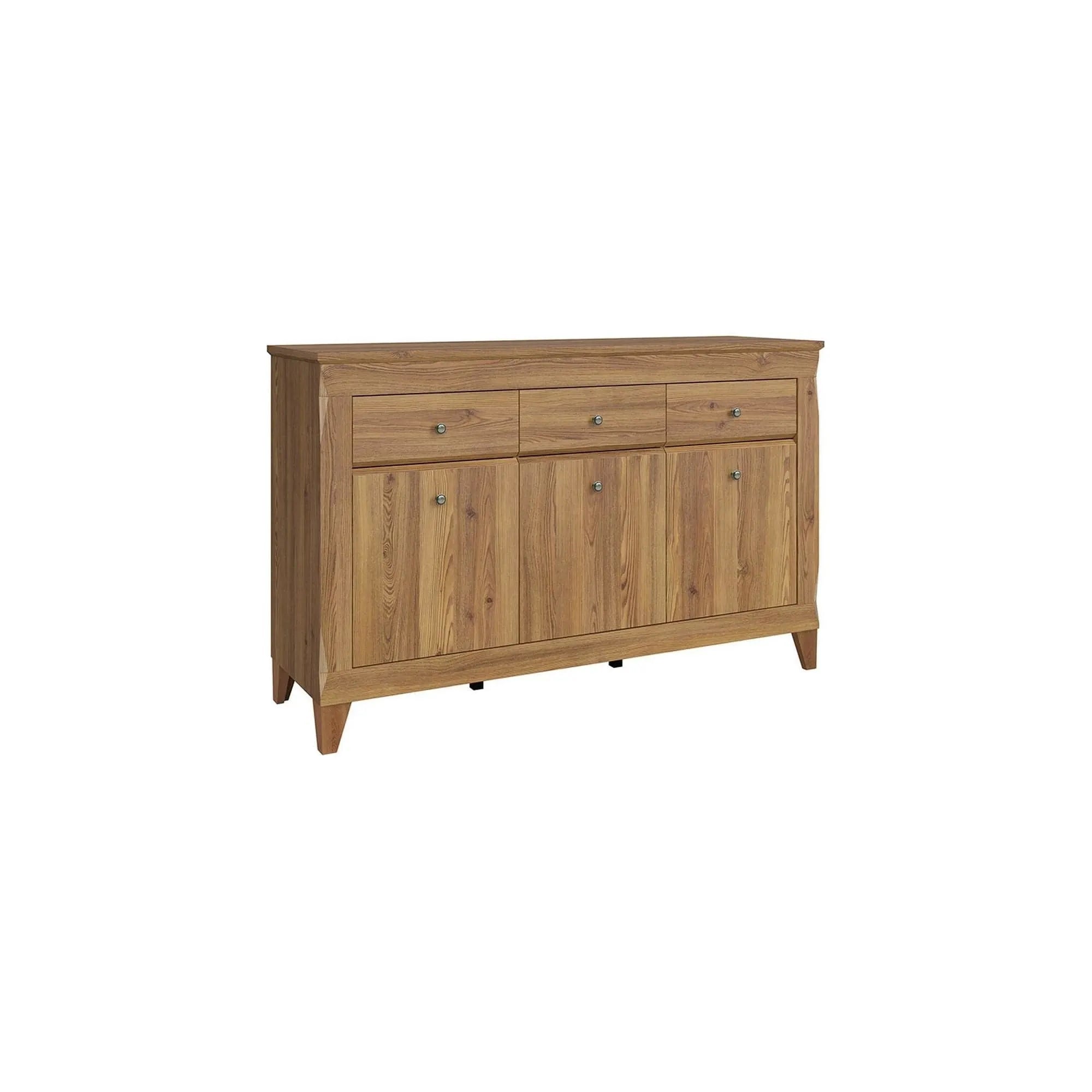 Comoda BERGEN KOM3D3S, stejar auriu, PAL, 156x47x98 cm