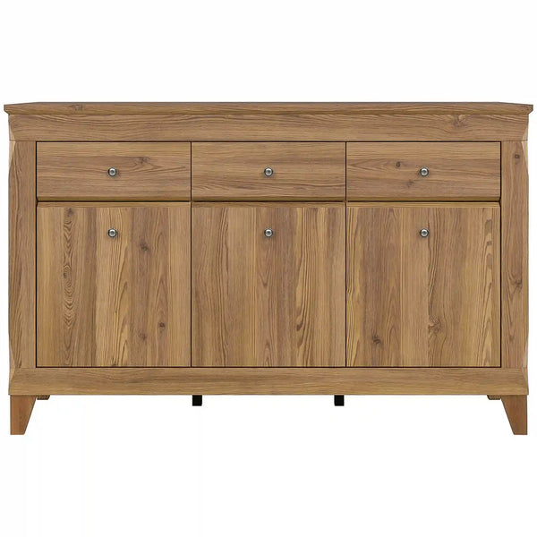 Comoda BERGEN KOM3D3S, stejar auriu, PAL, 156x47x98 cm