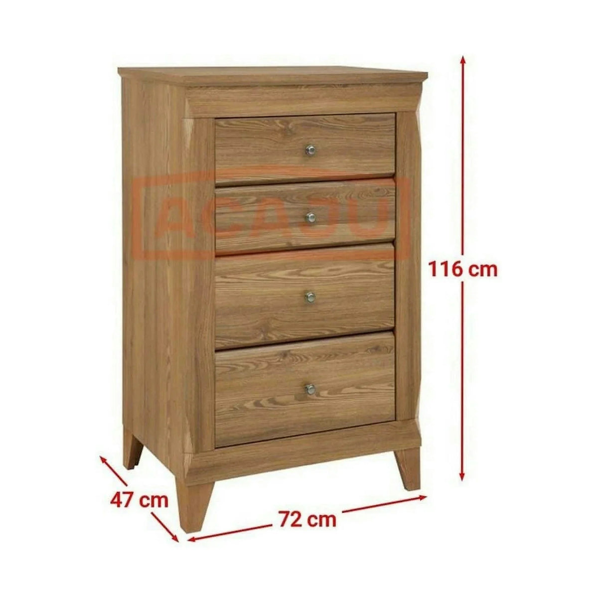 Comoda BERGEN KOM4S, stejar auriu, PAL, 72x47x116 cm