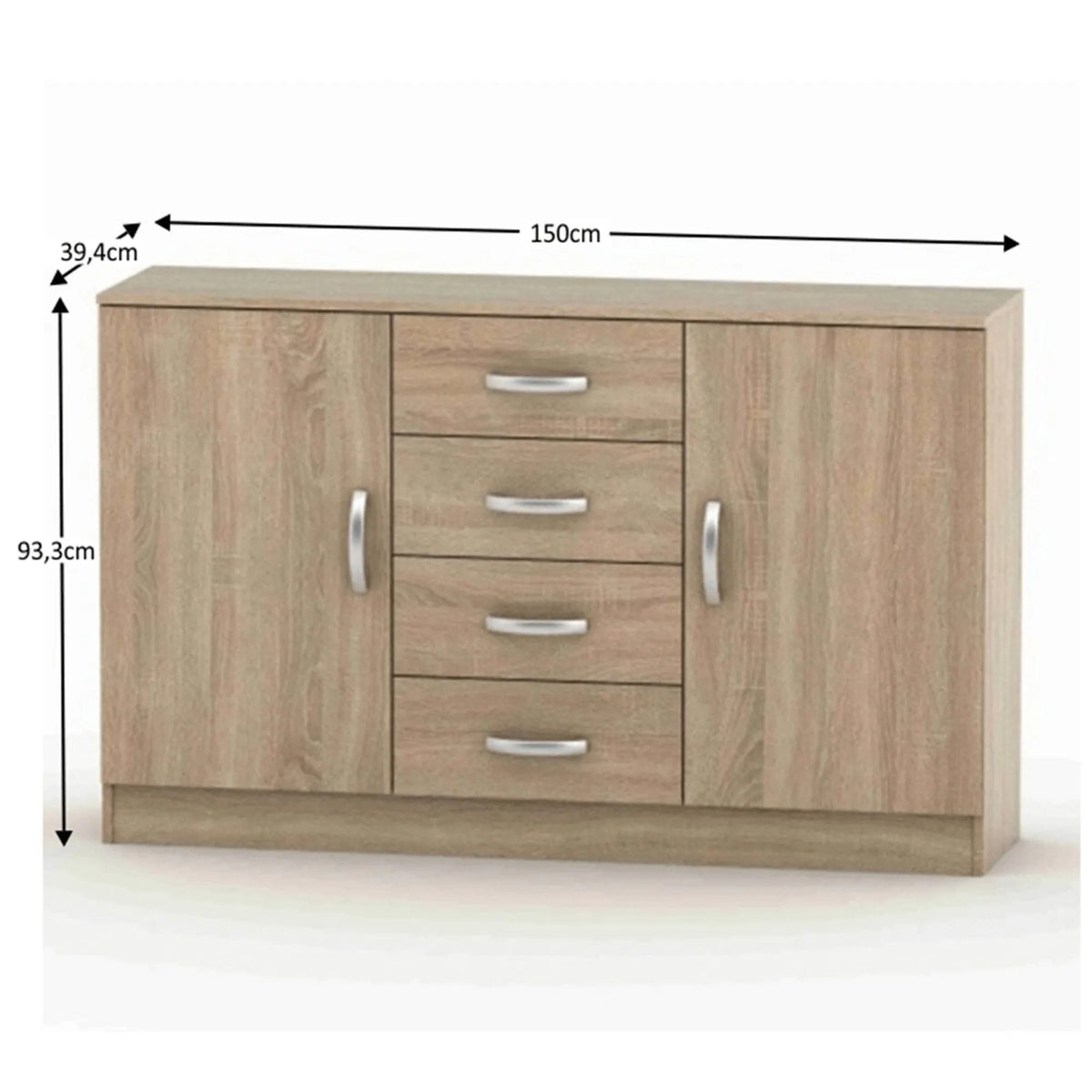 Comoda BETTY 2 BE02-019-01, stejar sonoma, DTD laminat, 150x39x94 cm