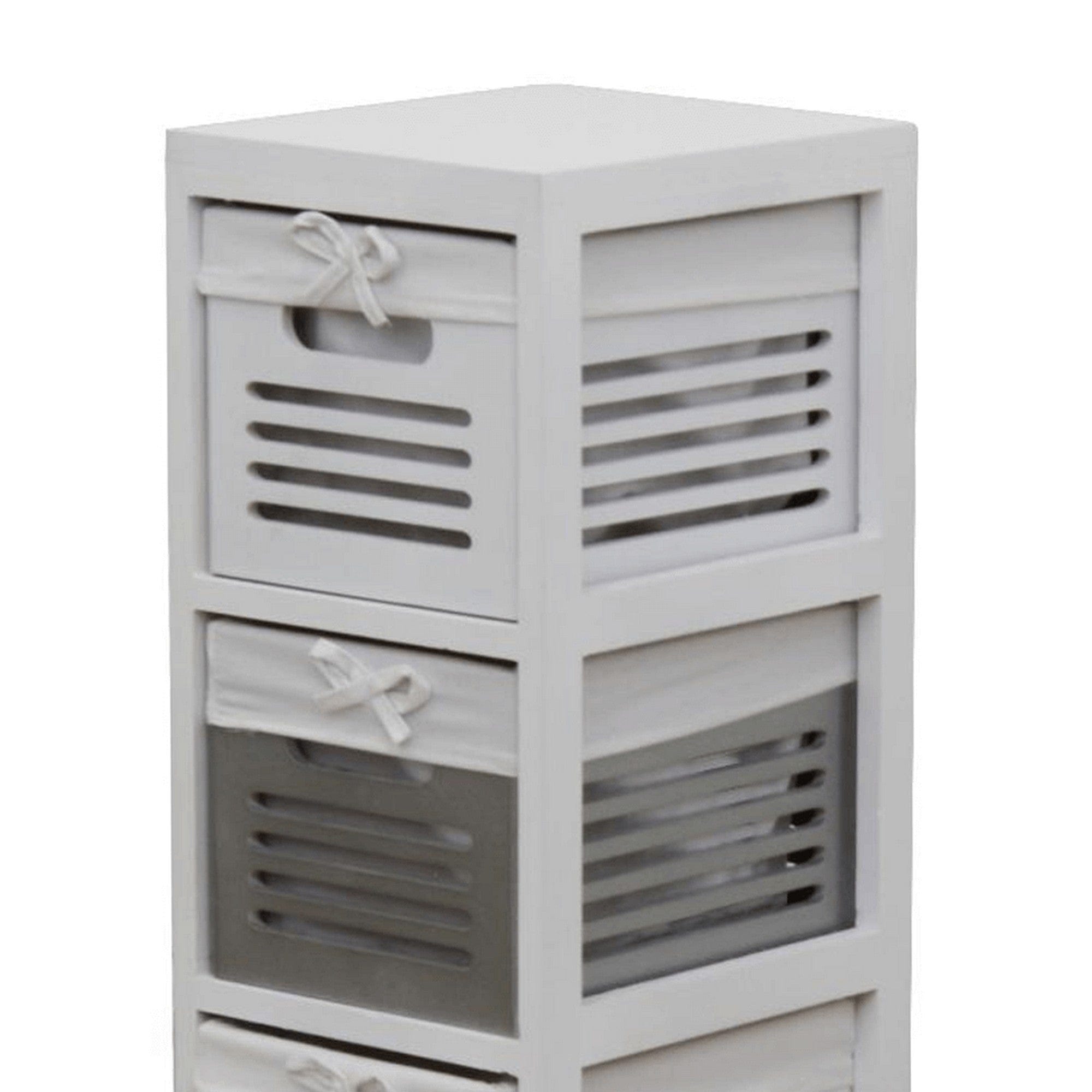 Comoda BIBI 3, alb/gri, lemn, 25x29x70 cm