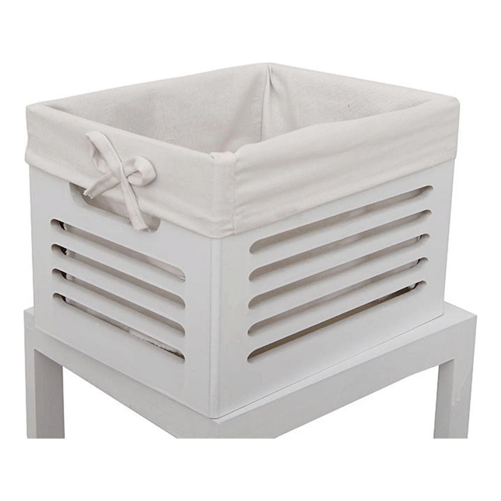 Comoda BIBI 4, alb/gri, lemn, 25x29x90 cm