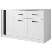 Comoda CANADA CD24, alb/negru, PAL laminat, 150x42x94 cm