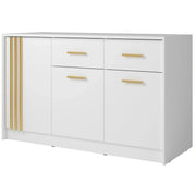 Comoda CANADA CD25, alb/auriu, PAL laminat, 150x42x94 cm
