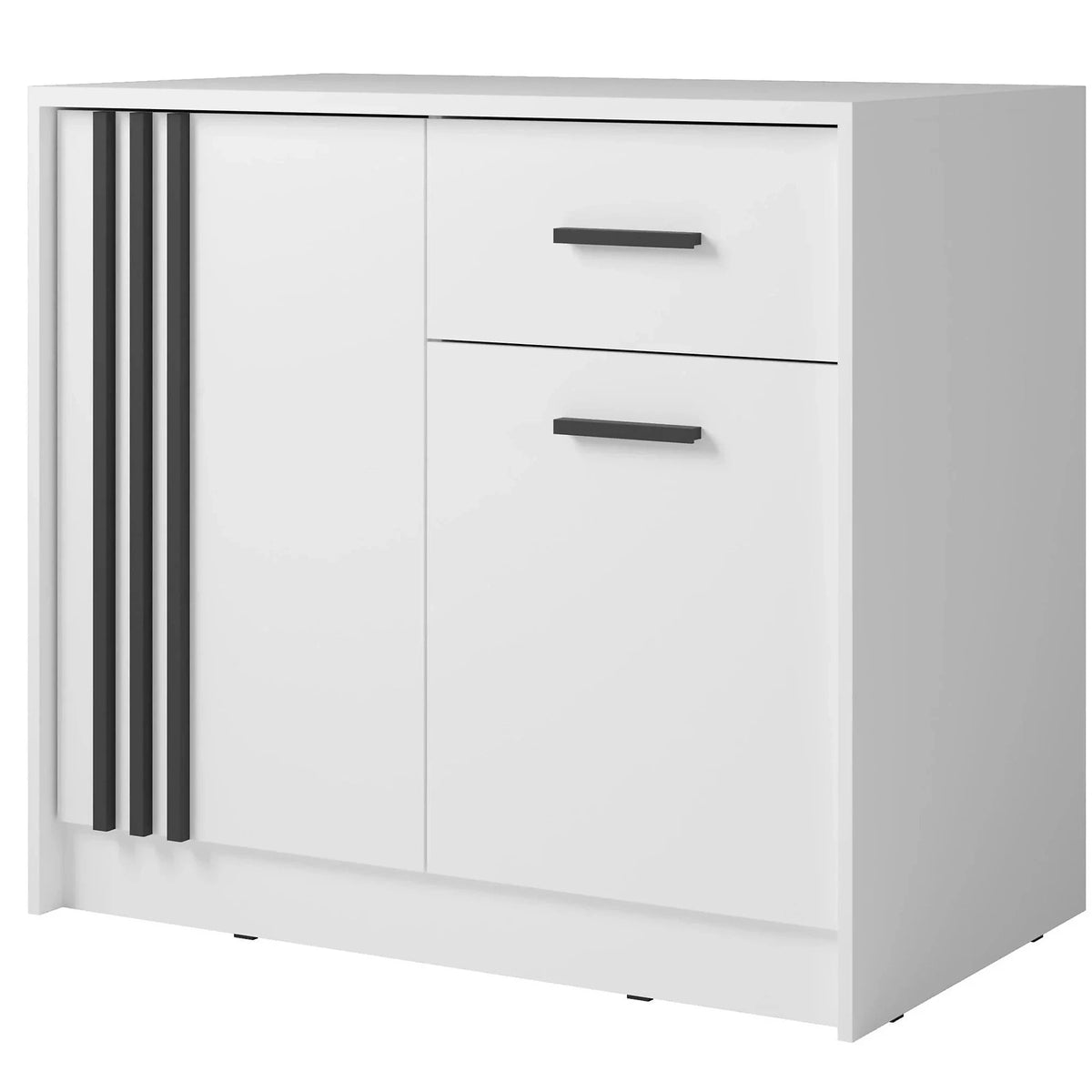 Comoda CANADA CY24, alb/negru, PAL laminat, 102x42x94 cm