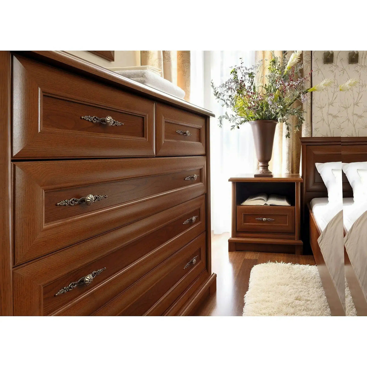 Comoda clasica KENT EKOM3D1S, castan, PAL, 154x45x91 cm
