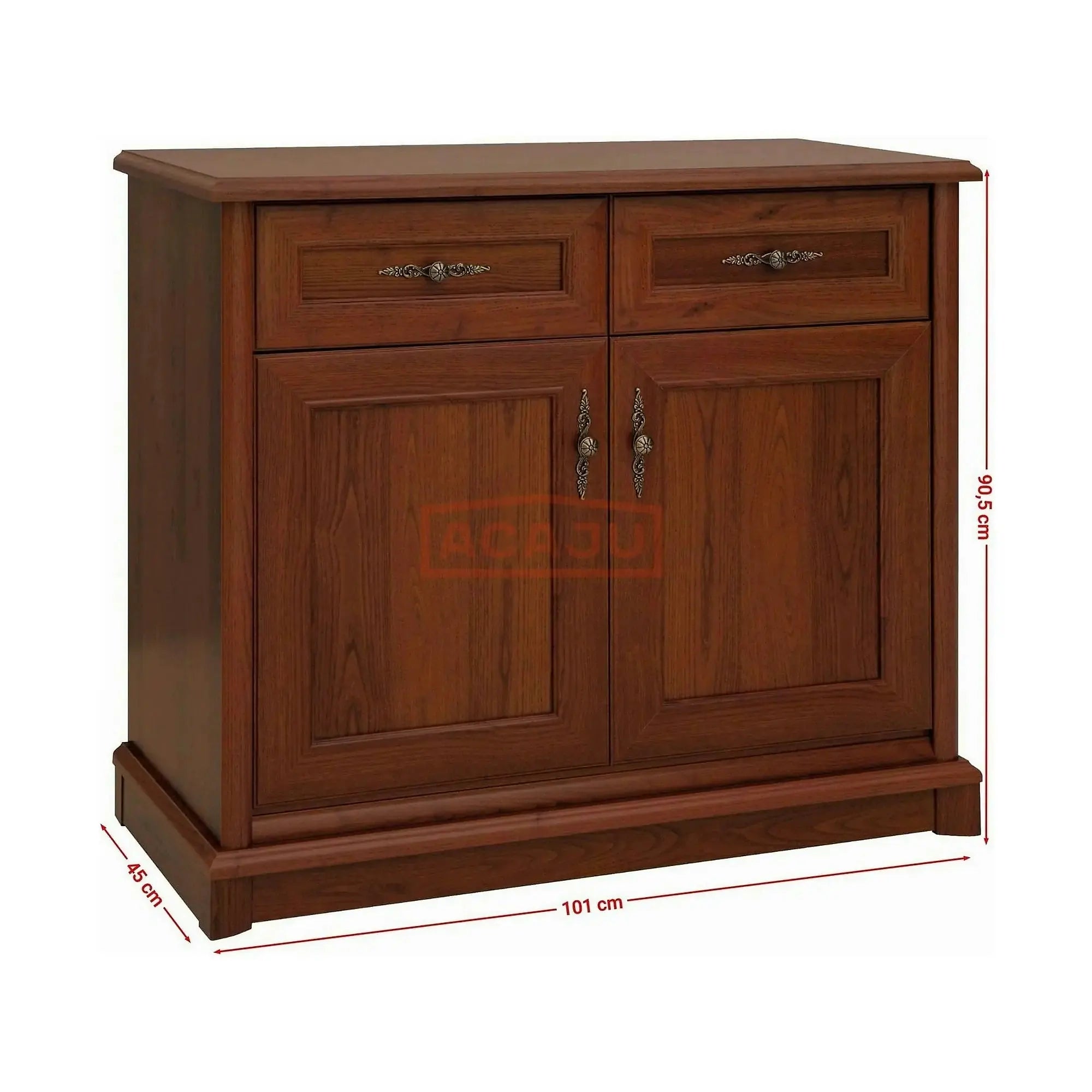 Comoda clasica living KENT EKOM2D2S, castan, PAL, 101x45x91 cm