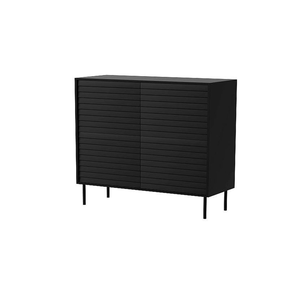 Comoda CORTINA, negru, PAL laminat, 102x40x118 cm