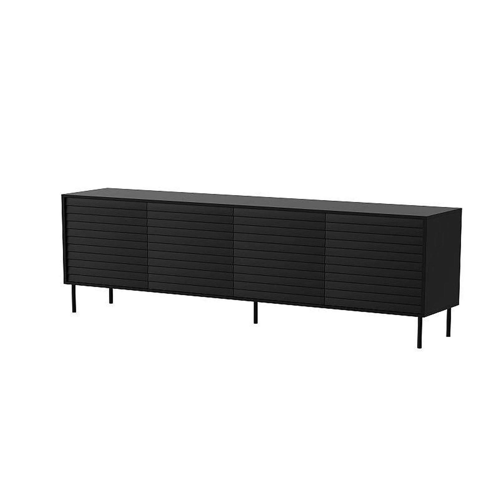 Comoda CORTINA, negru, PAL laminat, 200x40x81 cm