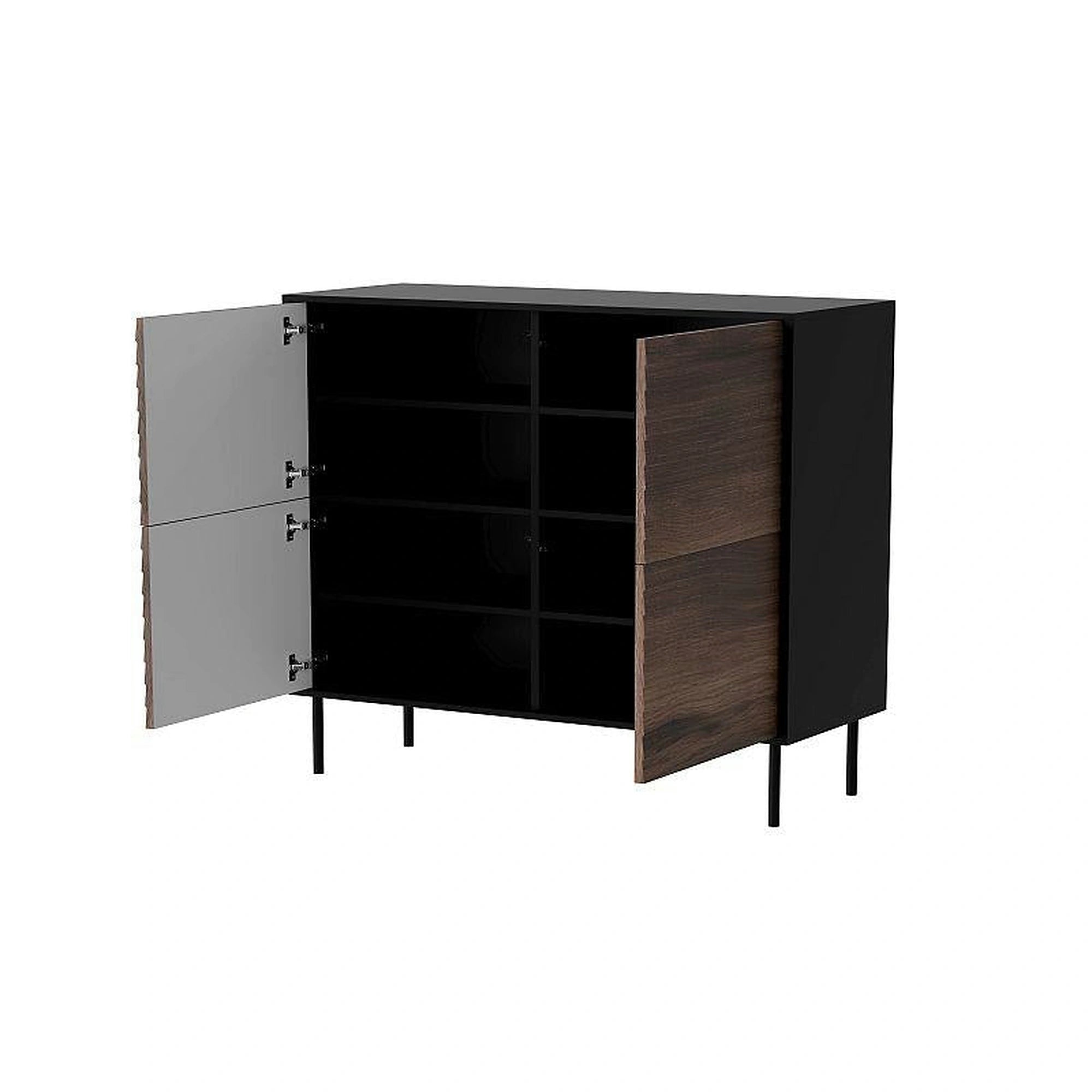 Comoda CORTINA, nuc/negru, PAL laminat, 102x40x118 cm