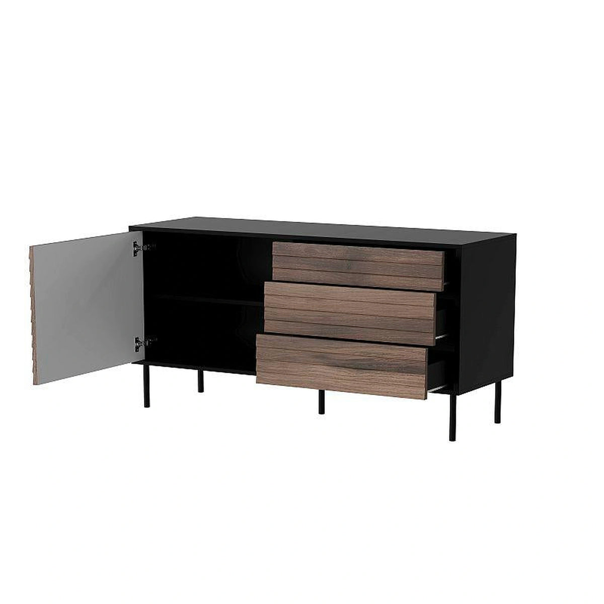 Comoda CORTINA, nuc/negru, PAL laminat, 102x40x81 cm