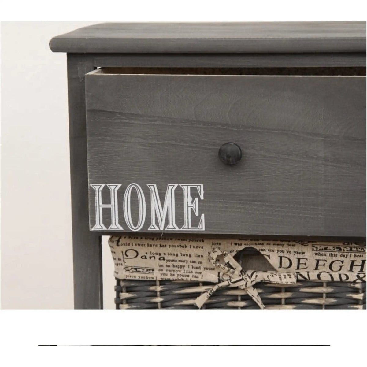 Comoda DARKIE 3, lemn/rachita, gri, 40x29x88 cm