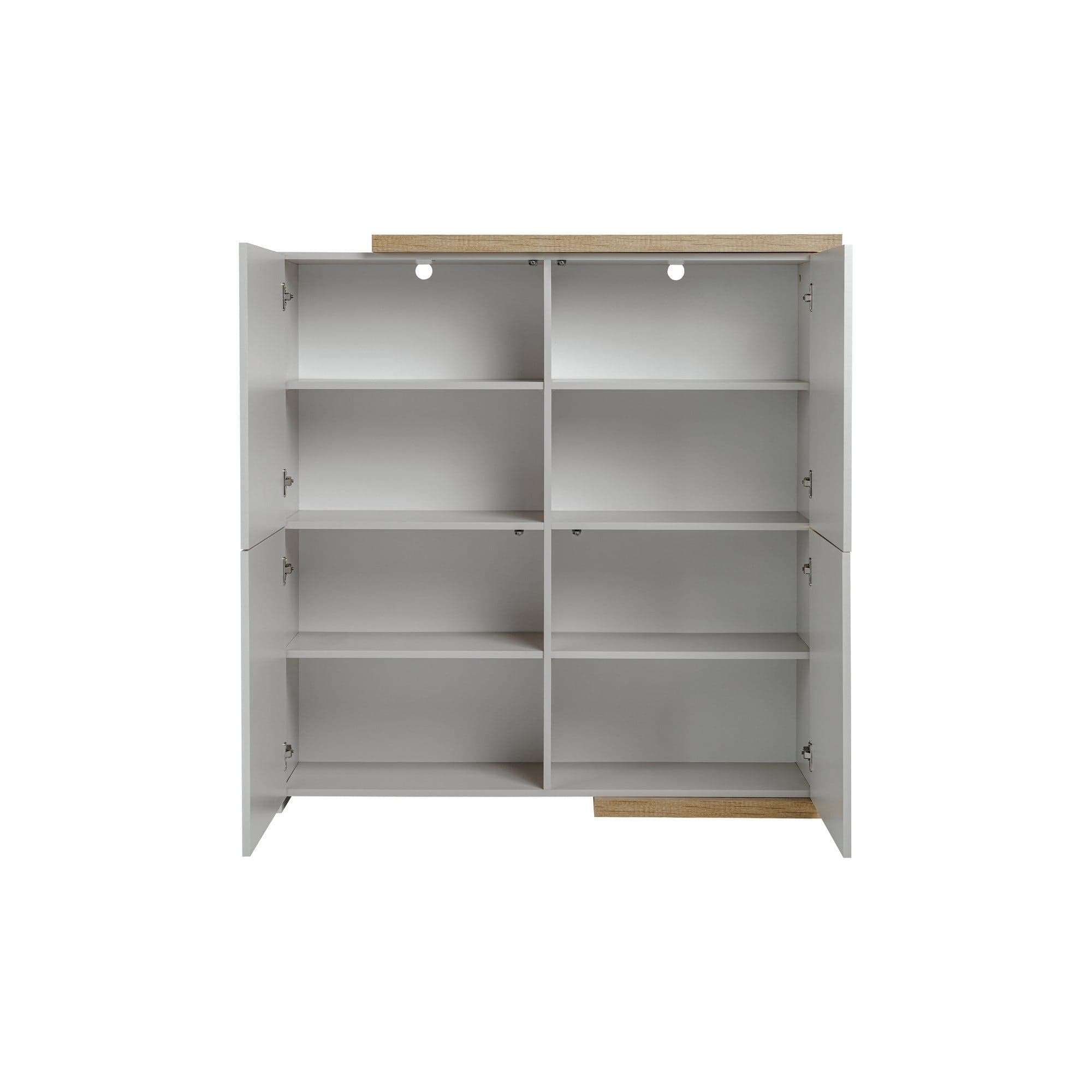 Comoda DASAR, grej/stejar, PAL laminat, 125x40x129 cm