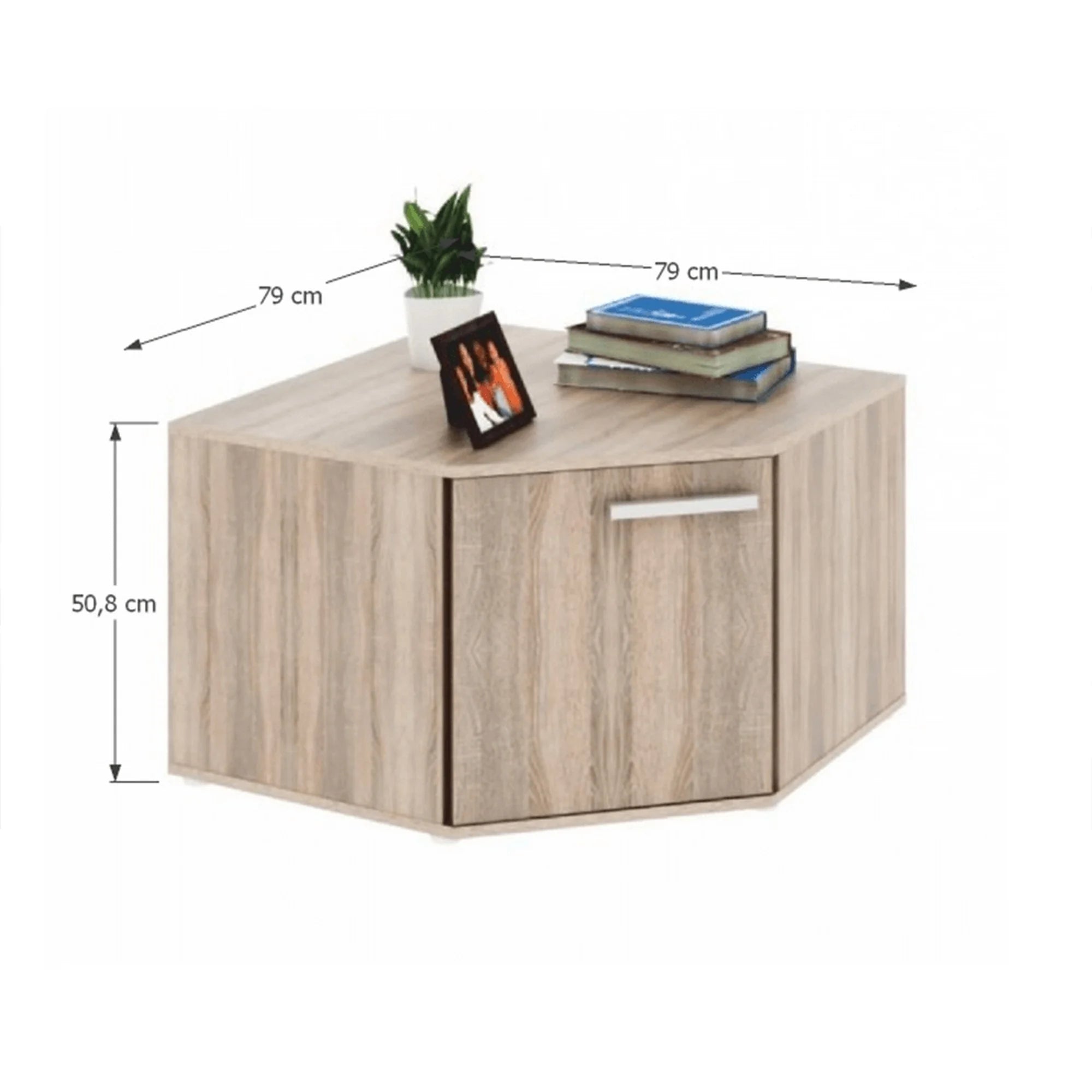 Comoda de colt DUNAJ TIP 14, stejar sonoma, DTD laminat, 79x79x51 cm