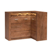 Comoda de colt INFINITY I-15, frasin deschis, PAL melaminat, 131/90x42x104 cm