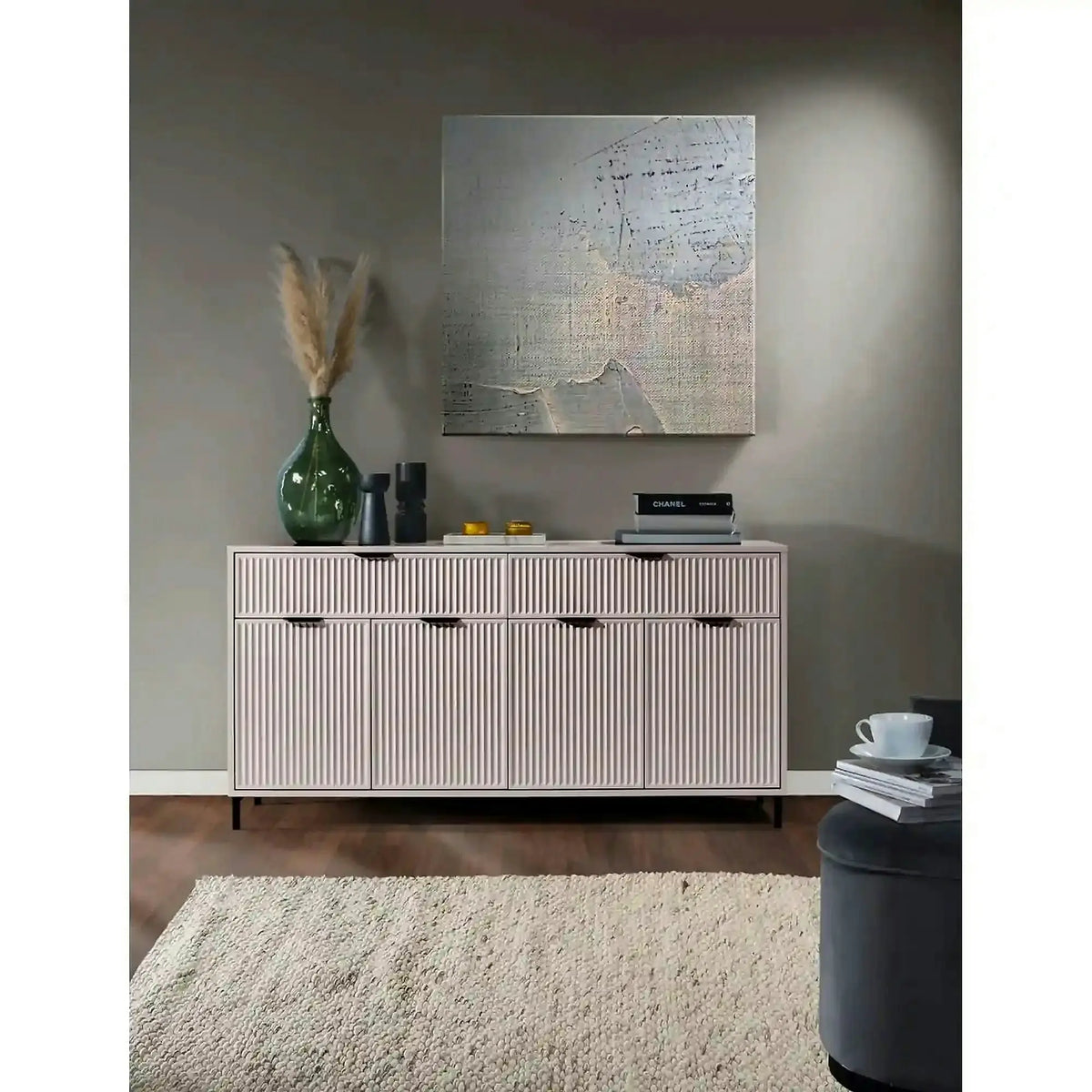 Comoda dormitor moderna LINKASTYLE LS1, casmir, PAL, 165x41x86 cm