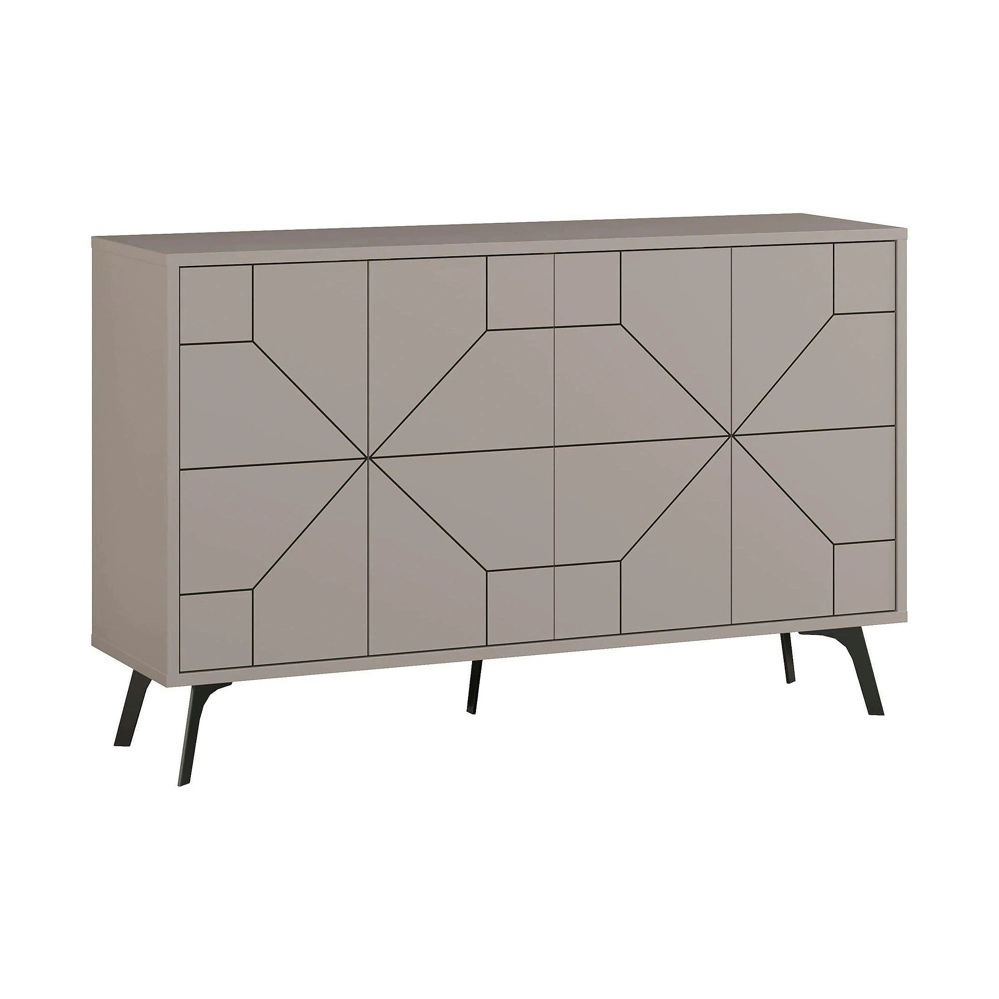 Comoda DUNE, gri/negru, PAL melaminat, 123x35x77 cm