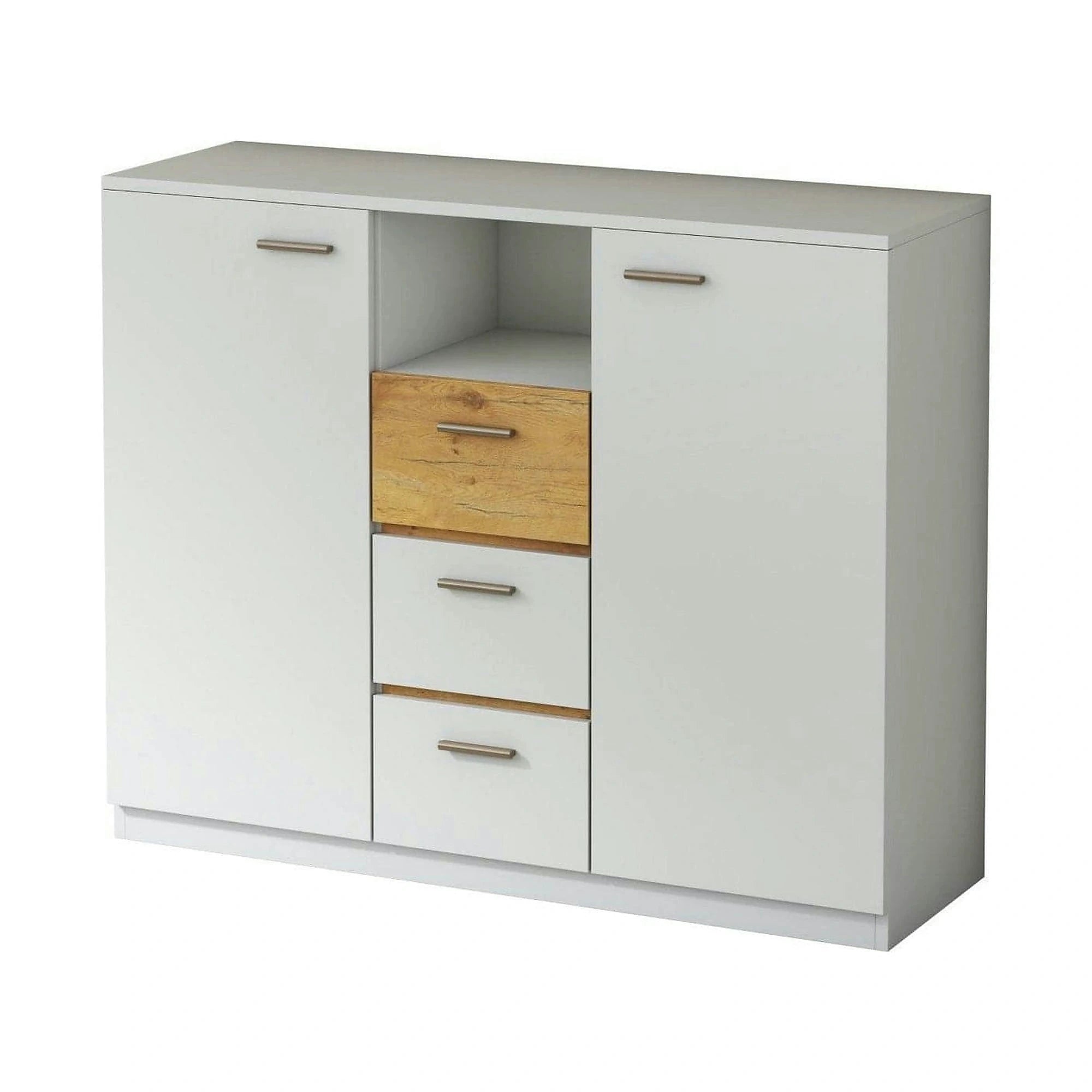 Comoda EFFECT, alb andersen/stejar lancelot, PAL, 130x42x105 cm