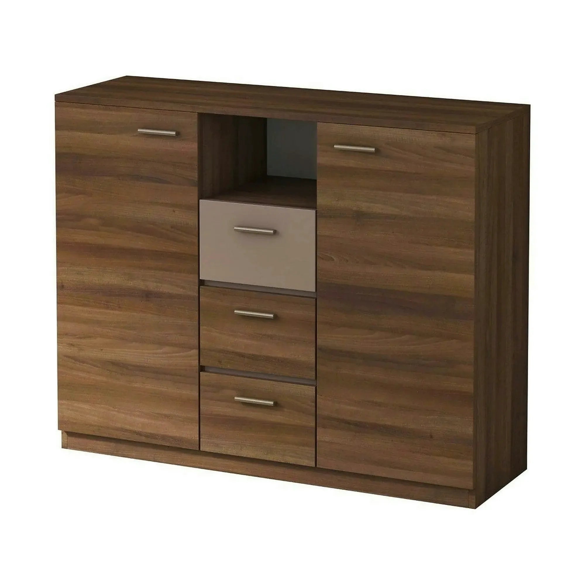 Comoda EFFECT, stejar columbia/gri, PAL, 130x42x105 cm